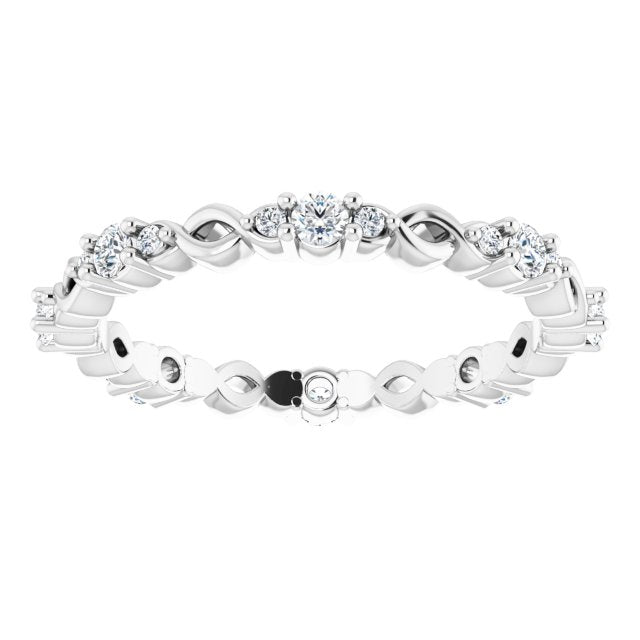 0.34 ct. Round Diamond Eternity Band Stackable Ring-VIRABYANI