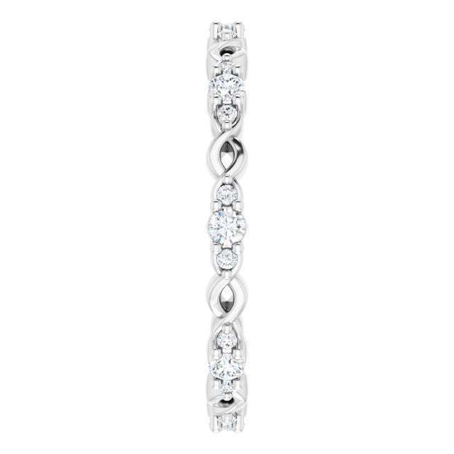 0.34 ct. Round Diamond Eternity Band Stackable Ring-VIRABYANI