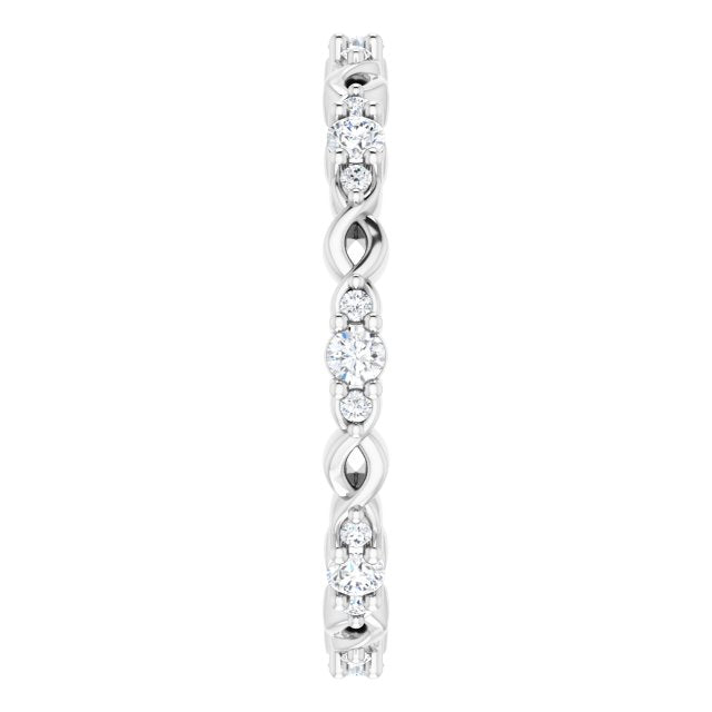 0.32 ct. Round Diamond Stackable Eternity Band-in 14K/18K White, Yellow, Rose Gold and Platinum - Christmas Jewelry Gift -VIRABYANI