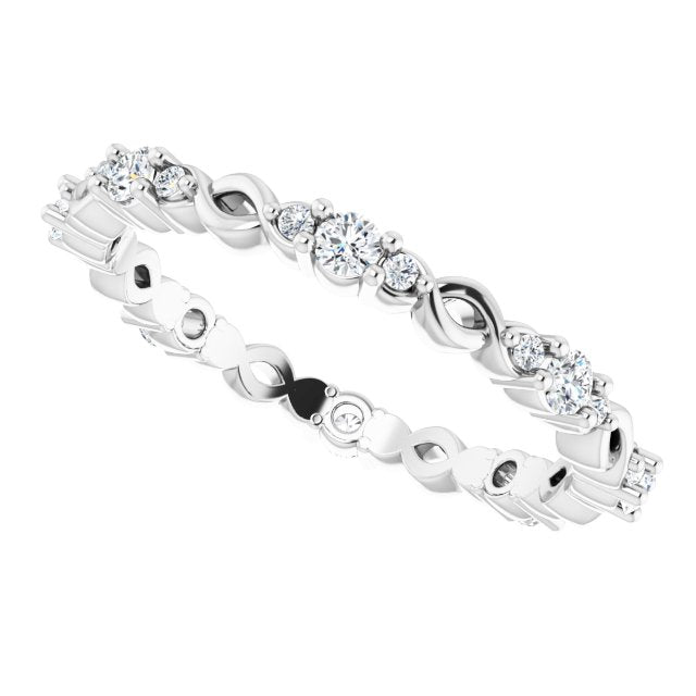 0.32 ct. Round Diamond Stackable Eternity Band-in 14K/18K White, Yellow, Rose Gold and Platinum - Christmas Jewelry Gift -VIRABYANI