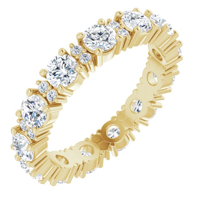 2.44 ct. Round Diamond Eternity Band-in 14K/18K White, Yellow, Rose Gold and Platinum - Christmas Jewelry Gift -VIRABYANI