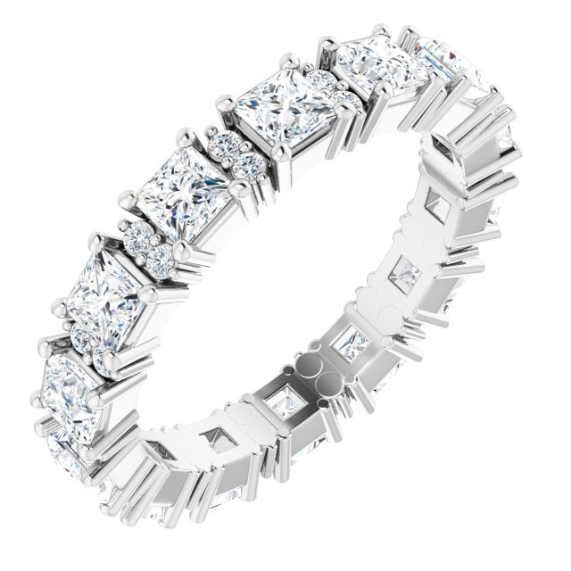 2.77 ct. Princess & Round Diamond Eternity Band-VIRABYANI