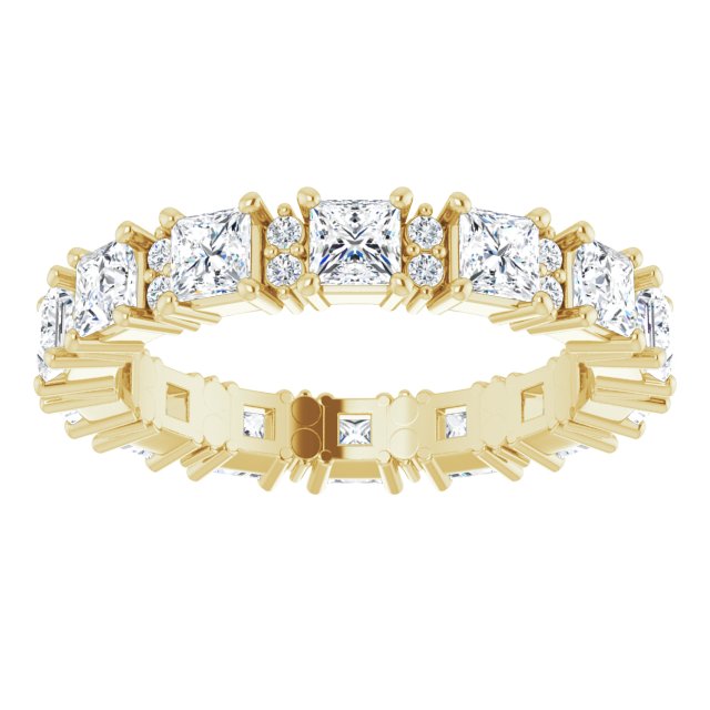 2.77 ct. Princess & Round Diamond Eternity Band-in 14K/18K White, Yellow, Rose Gold and Platinum - Christmas Jewelry Gift -VIRABYANI