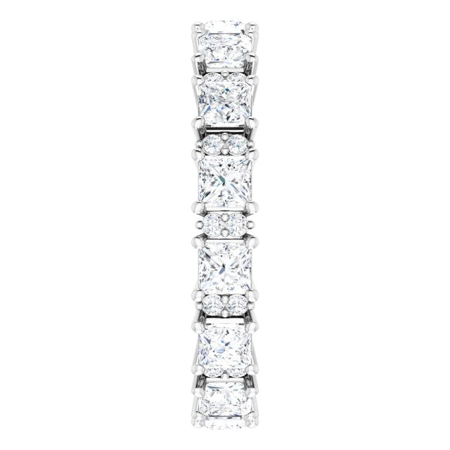 2.77 ct. Princess & Round Diamond Eternity Band-in 14K/18K White, Yellow, Rose Gold and Platinum - Christmas Jewelry Gift -VIRABYANI