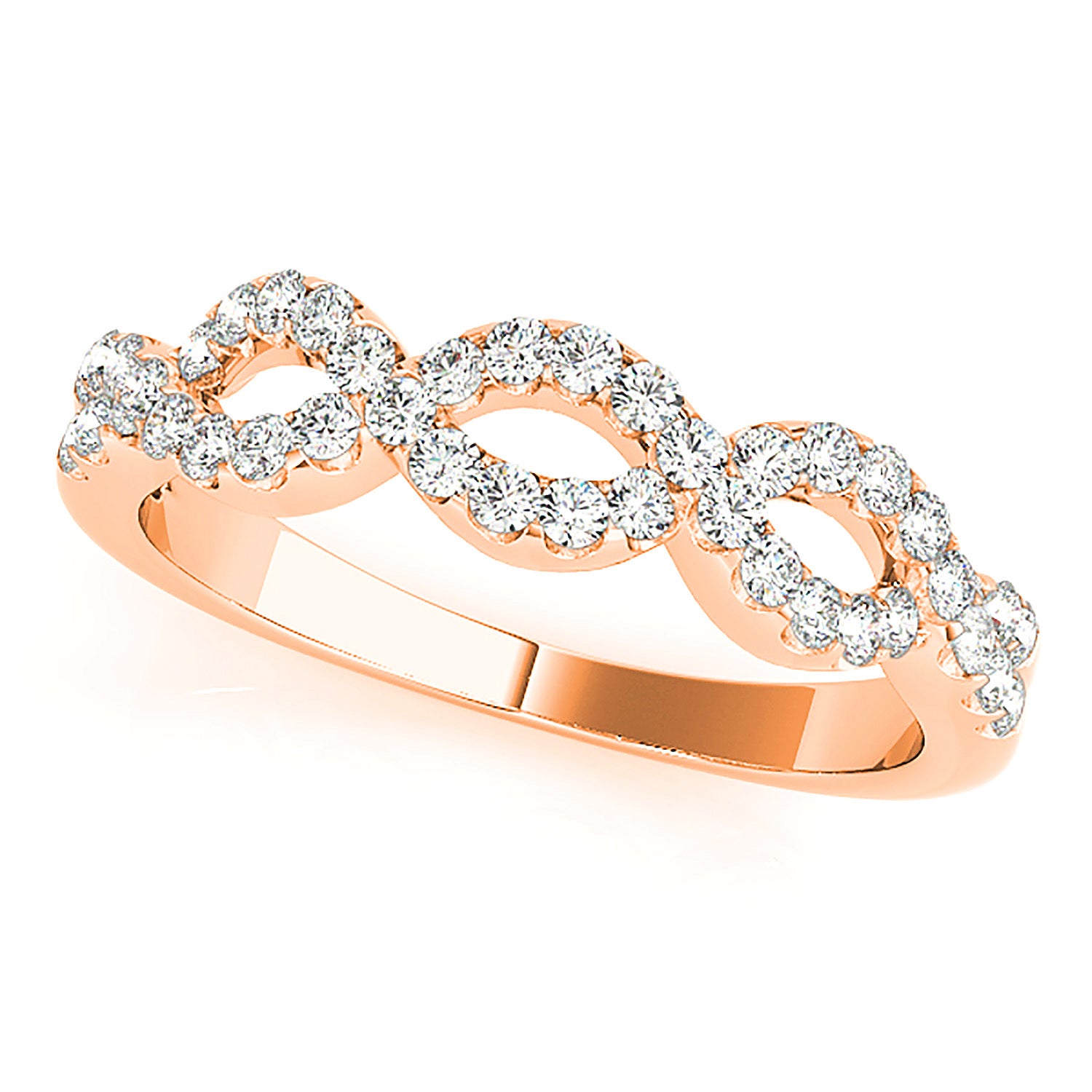 0.40 ct Round Diamond Open Twist Ring-VIRABYANI