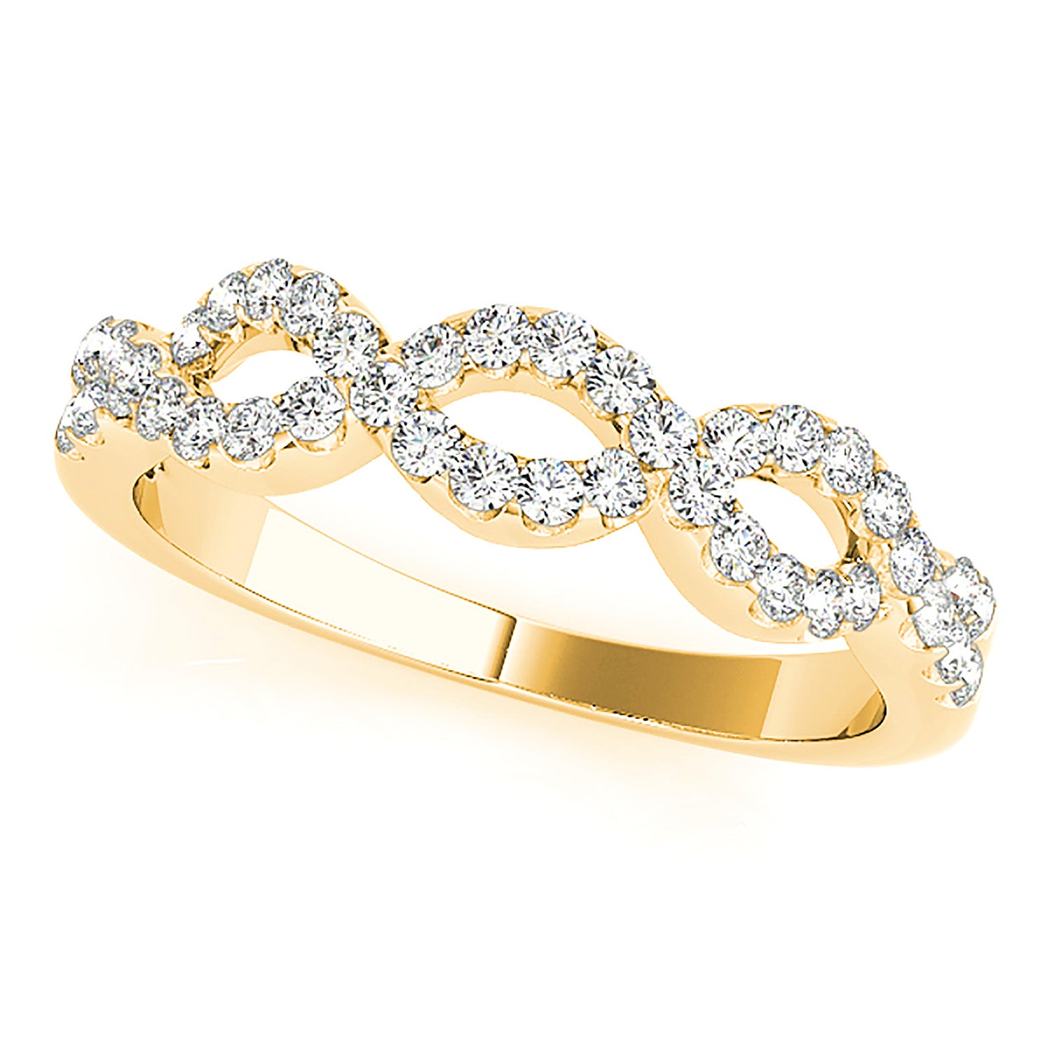 0.40 ct Round Diamond Open Twist Ring-VIRABYANI