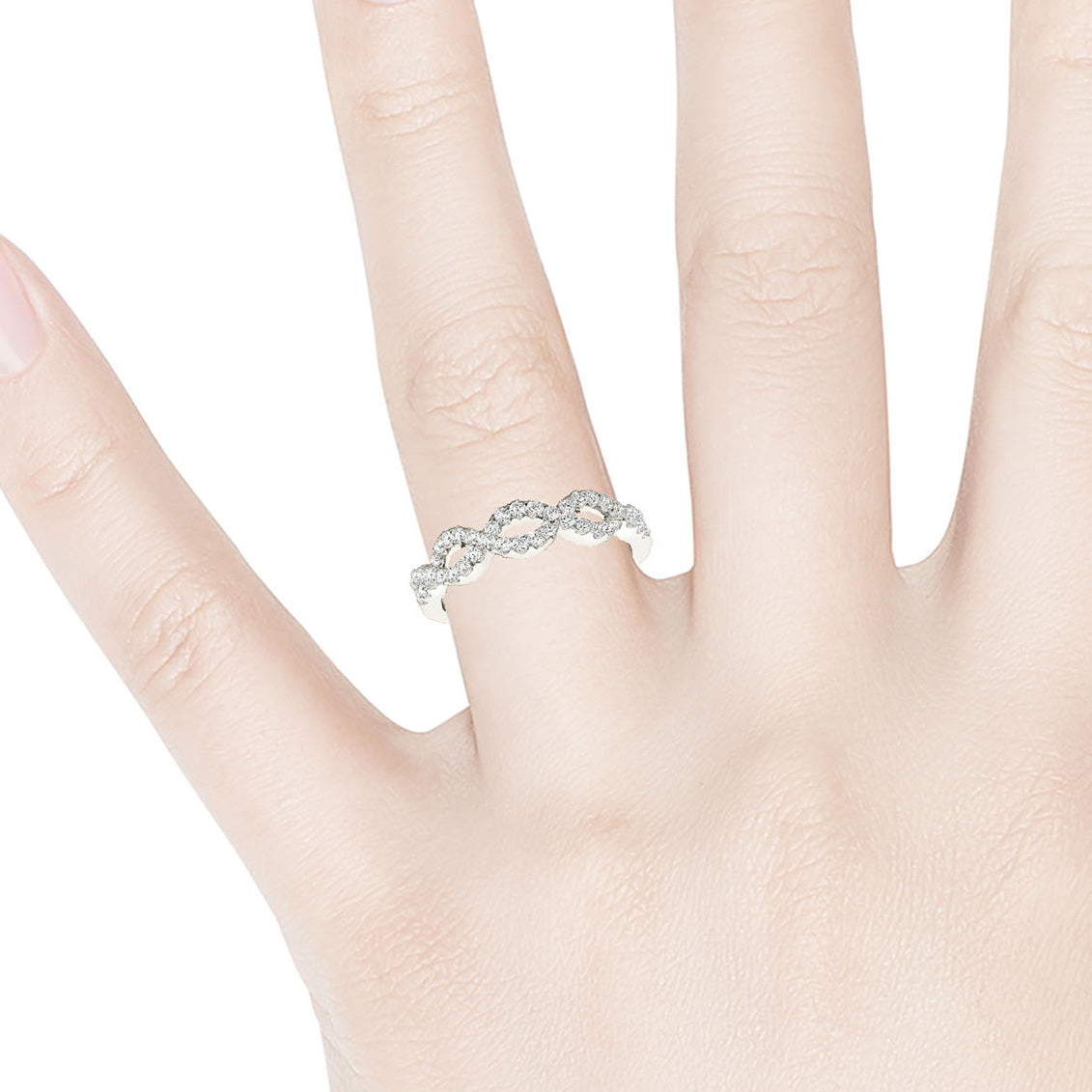 0.40 ct Round Diamond Open Twist Ring-VIRABYANI