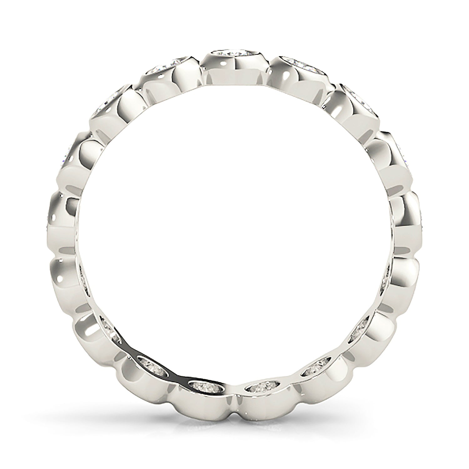 0.70 ct Round Diamond Eternity Band Bezel Set Ring-VIRABYANI