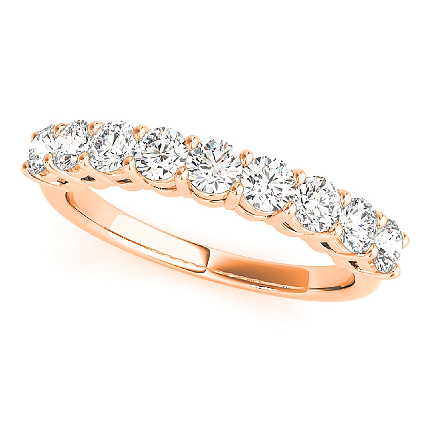 0.75 ctw. Round Diamond Wedding Band 9 Stone Anniversary Ring-VIRABYANI