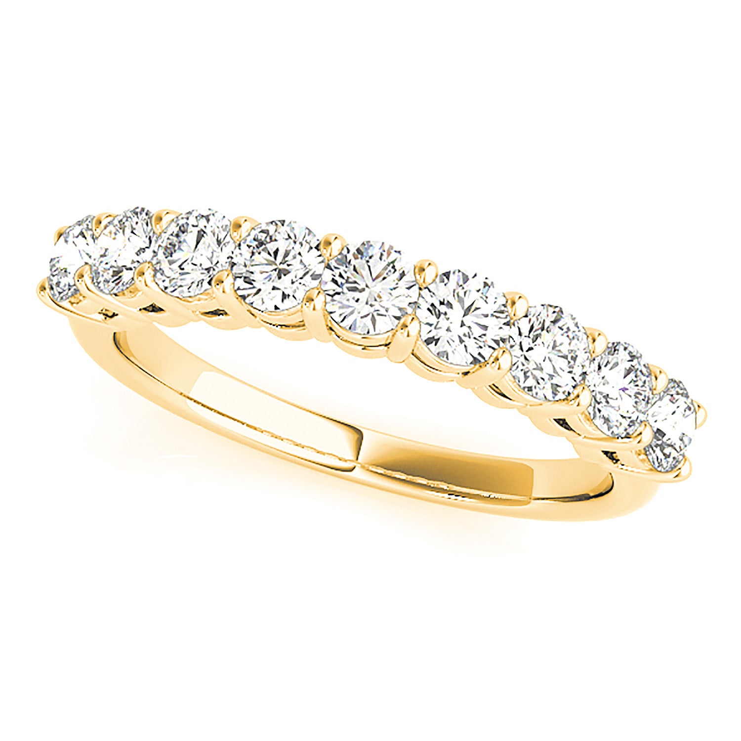 0.75 ctw. Round Diamond Wedding Band 9 Stone Anniversary Ring-VIRABYANI