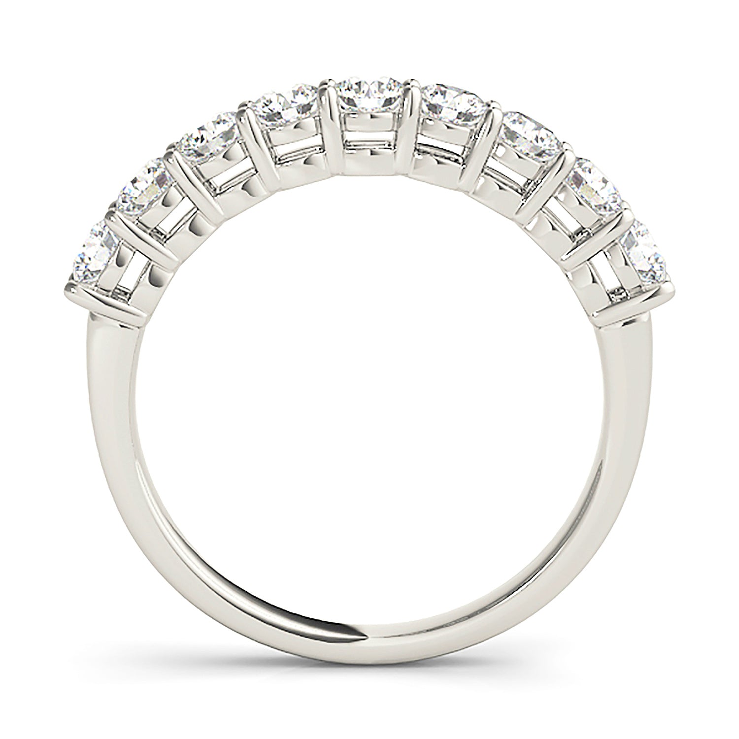 0.75 ctw. Round Diamond Wedding Band 9 Stone Anniversary Ring-VIRABYANI