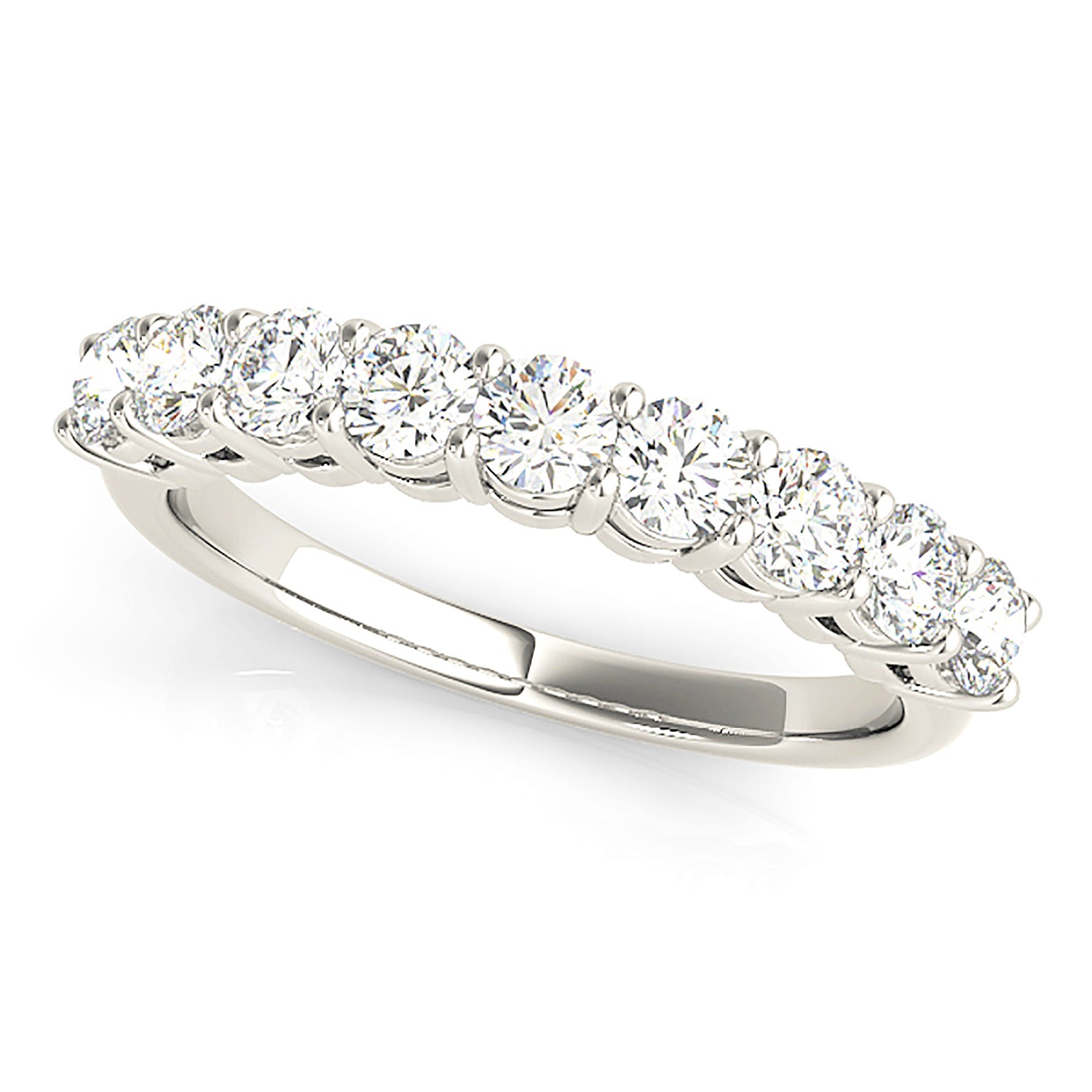 0.75 ctw. Round Diamond Wedding Band 9 Stone Anniversary Ring-VIRABYANI