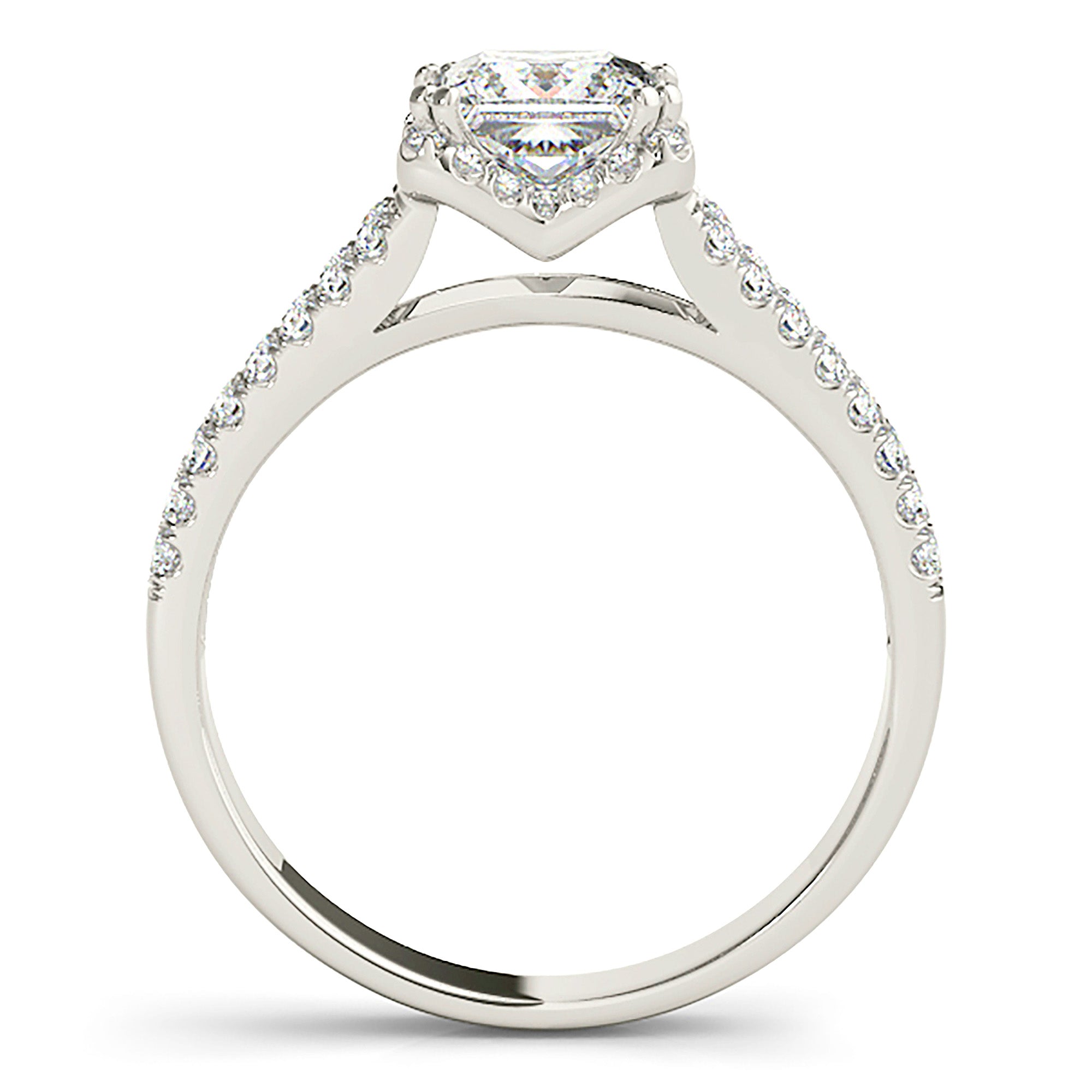 Halo Princess Cut Diamond Engagement Ring-in 14K/18K White, Yellow, Rose Gold and Platinum - Christmas Jewelry Gift -VIRABYANI