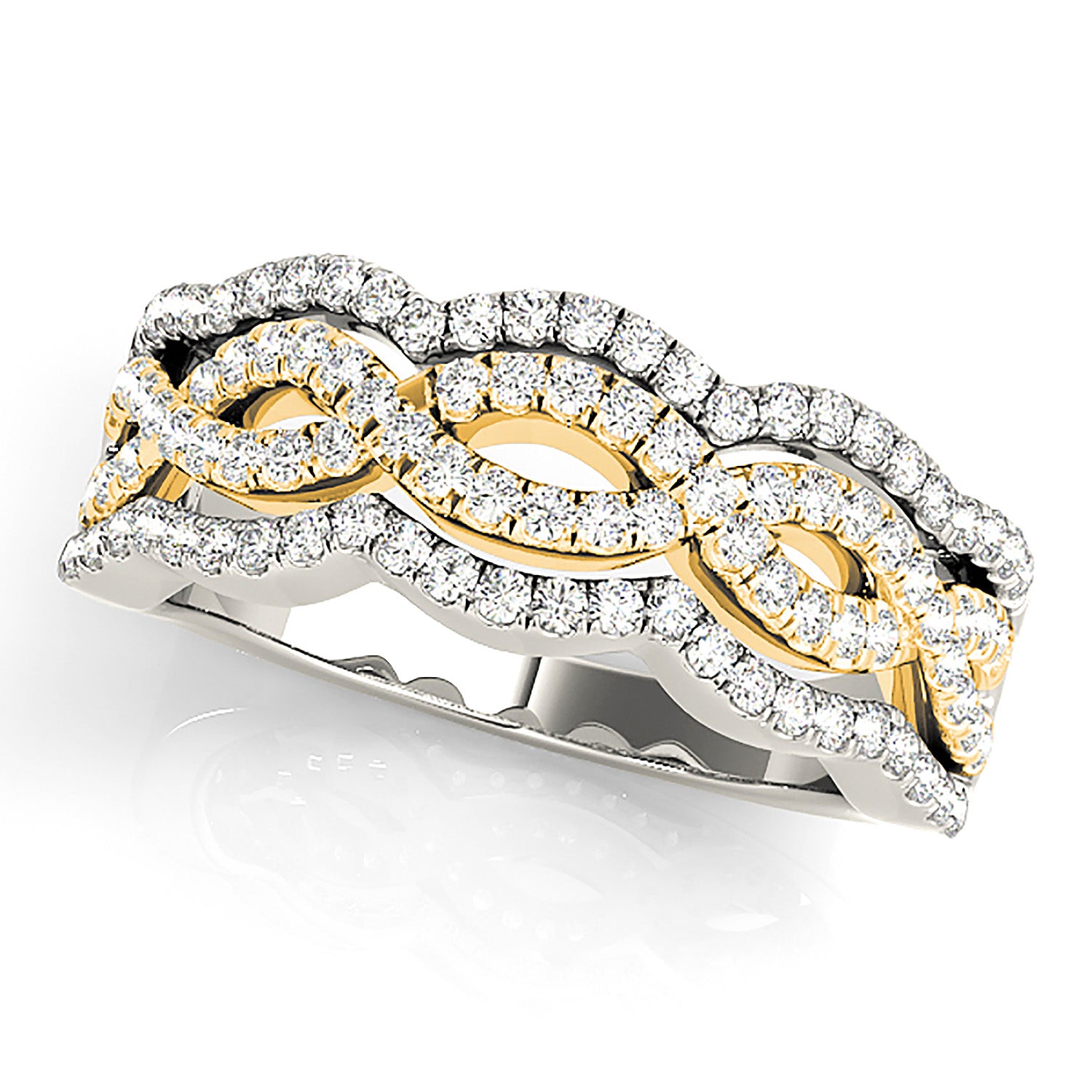 0.65 ctw. Round Diamond Infinity Design Wide Anniversary Ring-VIRABYANI