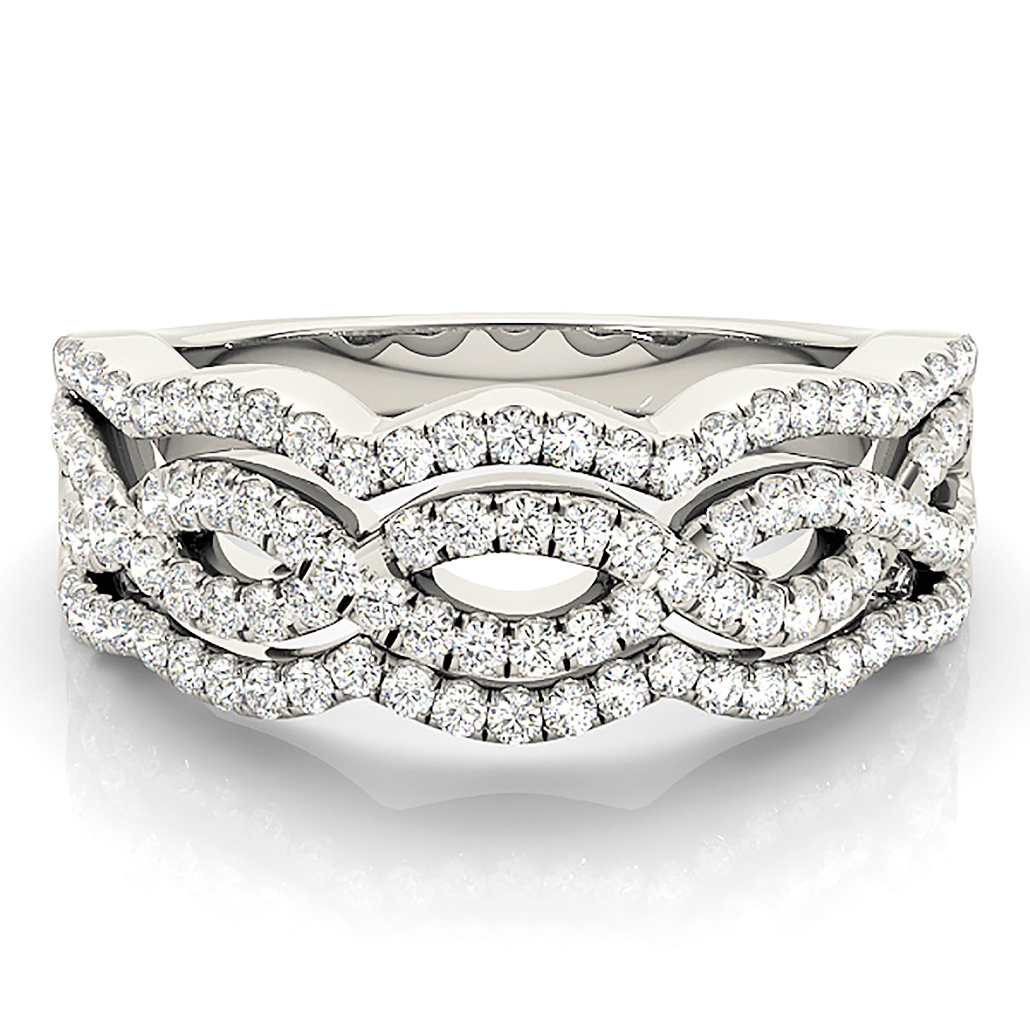 0.65 ctw. Round Diamond Infinity Design Wide Anniversary Ring-VIRABYANI