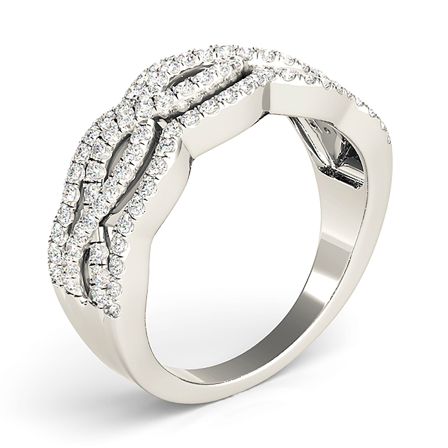 0.65 ctw. Round Diamond Infinity Design Wide Anniversary Ring-VIRABYANI