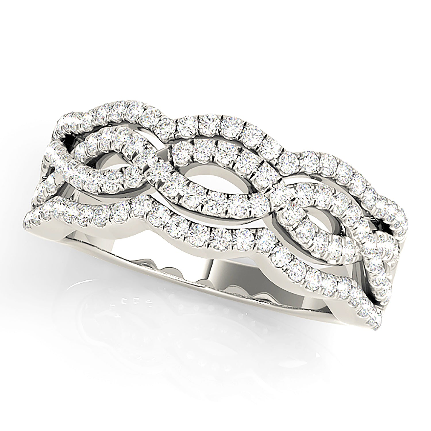 0.65 ctw. Round Diamond Infinity Design Wide Anniversary Ring-VIRABYANI