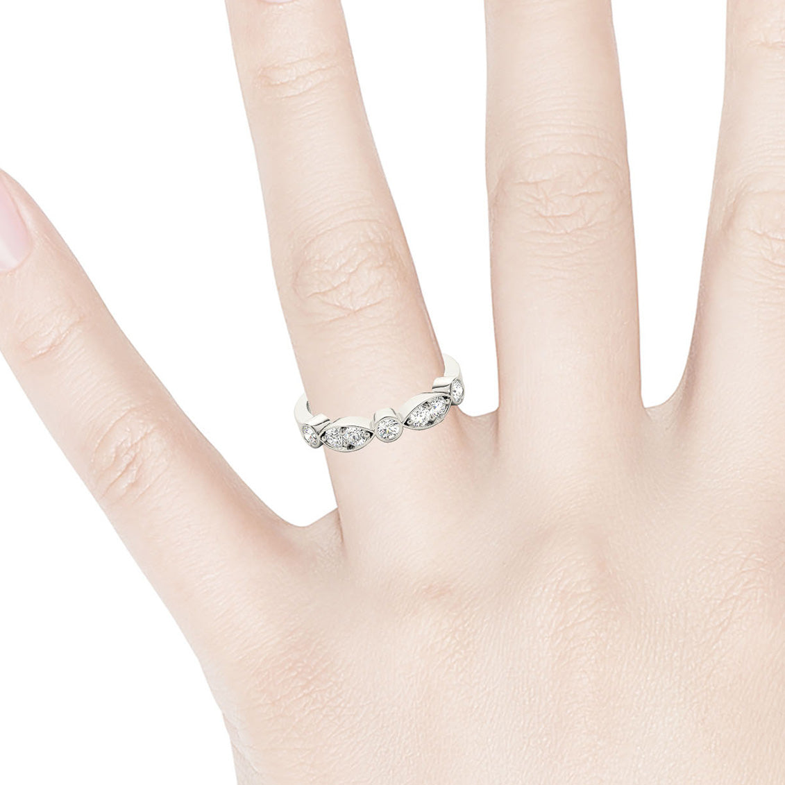 0.50 ctw. Round Diamond Wedding Band-VIRABYANI