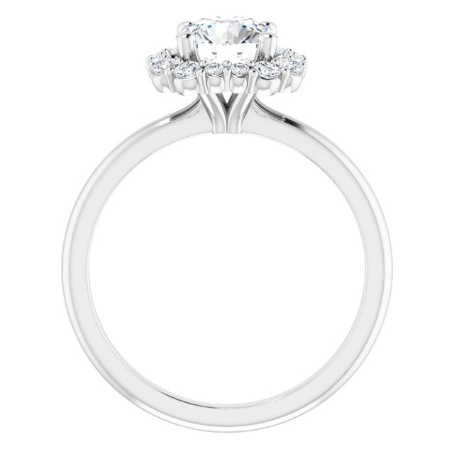 Round Diamond Cushion Halo Engagement Ring-VIRABYANI