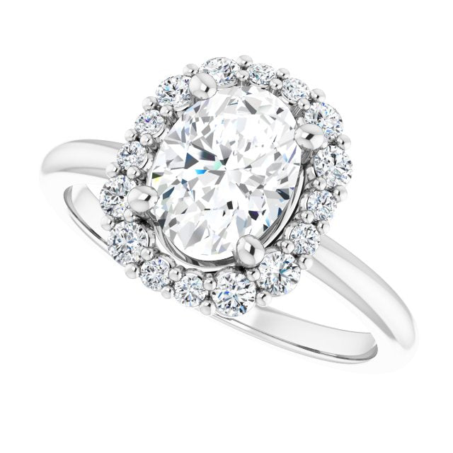 Oval Cut Diamond Halo Engagement Ring-VIRABYANI