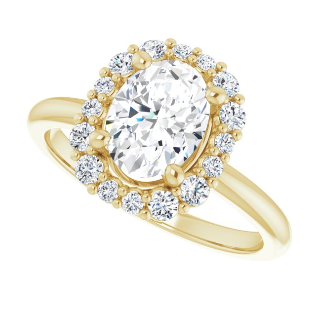 Oval Cut Diamond Halo Engagement Ring-VIRABYANI