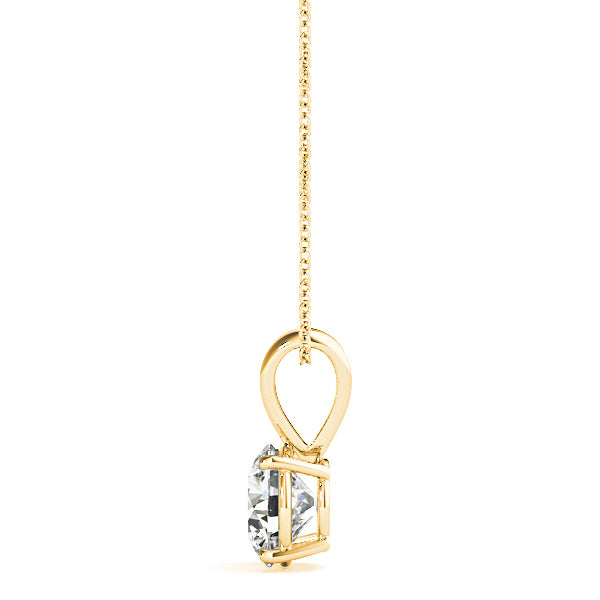 Modern Round Diamond Solitaire Necklace Pendant-VIRABYANI