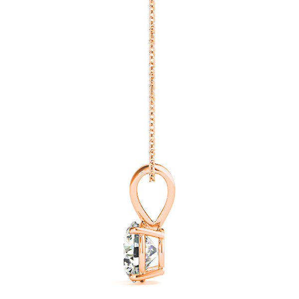 Modern Round Diamond Solitaire Necklace Pendant-VIRABYANI