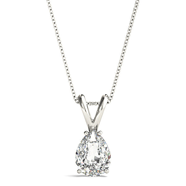 Pear Shape Diamond Solitaire Necklace Pendant-VIRABYANI