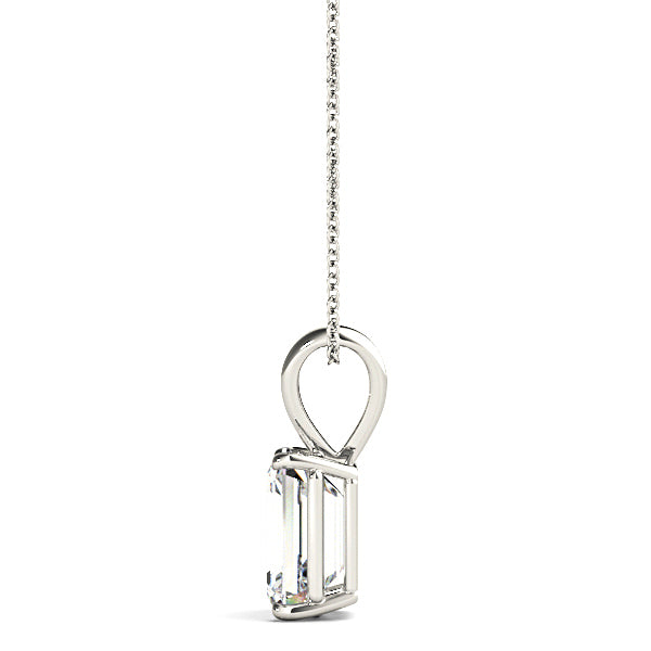 Emerald Cut Diamond Solitaire Necklace Pendant-VIRABYANI