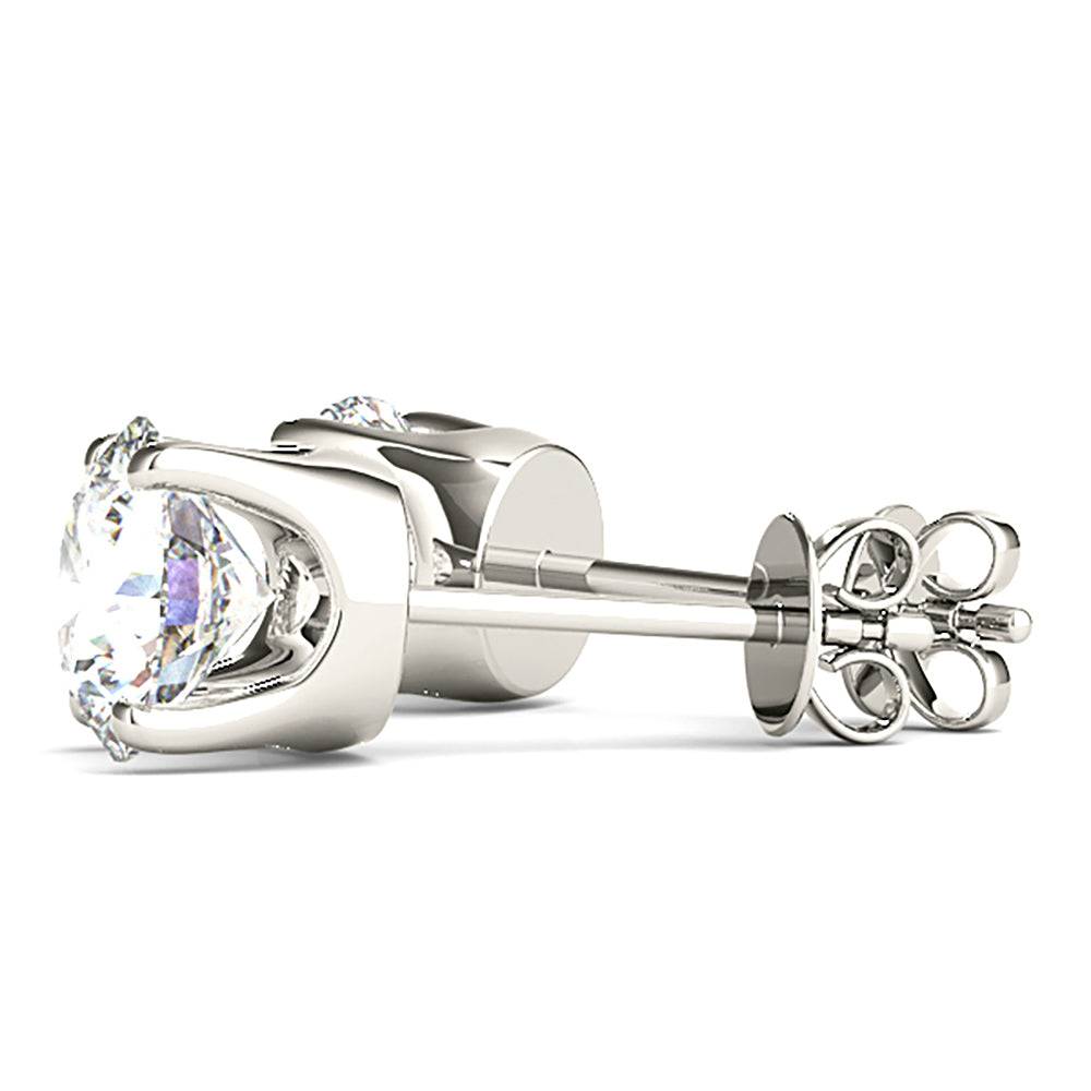 U Setting Four Prong Diamond Stud Earrings-VIRABYANI