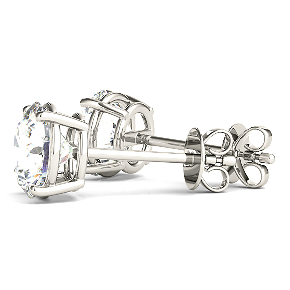 Four Prong Diamond Stud Earrings With Push Backing-VIRABYANI