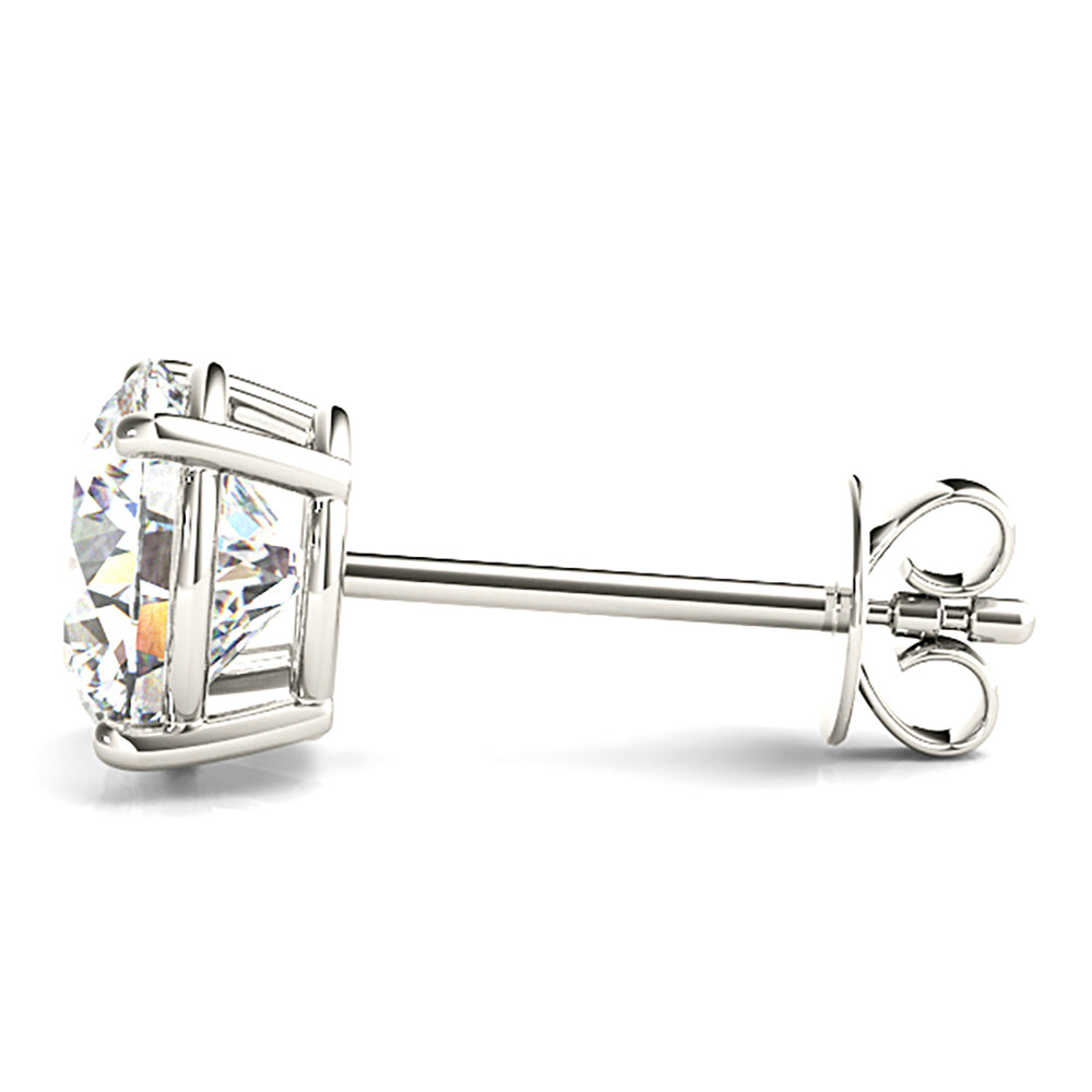 Four Prong Diamond Stud Earrings With Push Backing-VIRABYANI