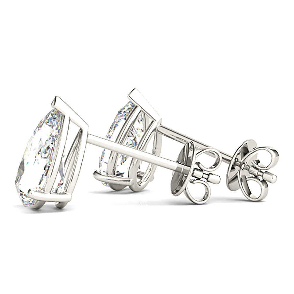 Classic Pear Shape Diamond Stud Earrings-VIRABYANI