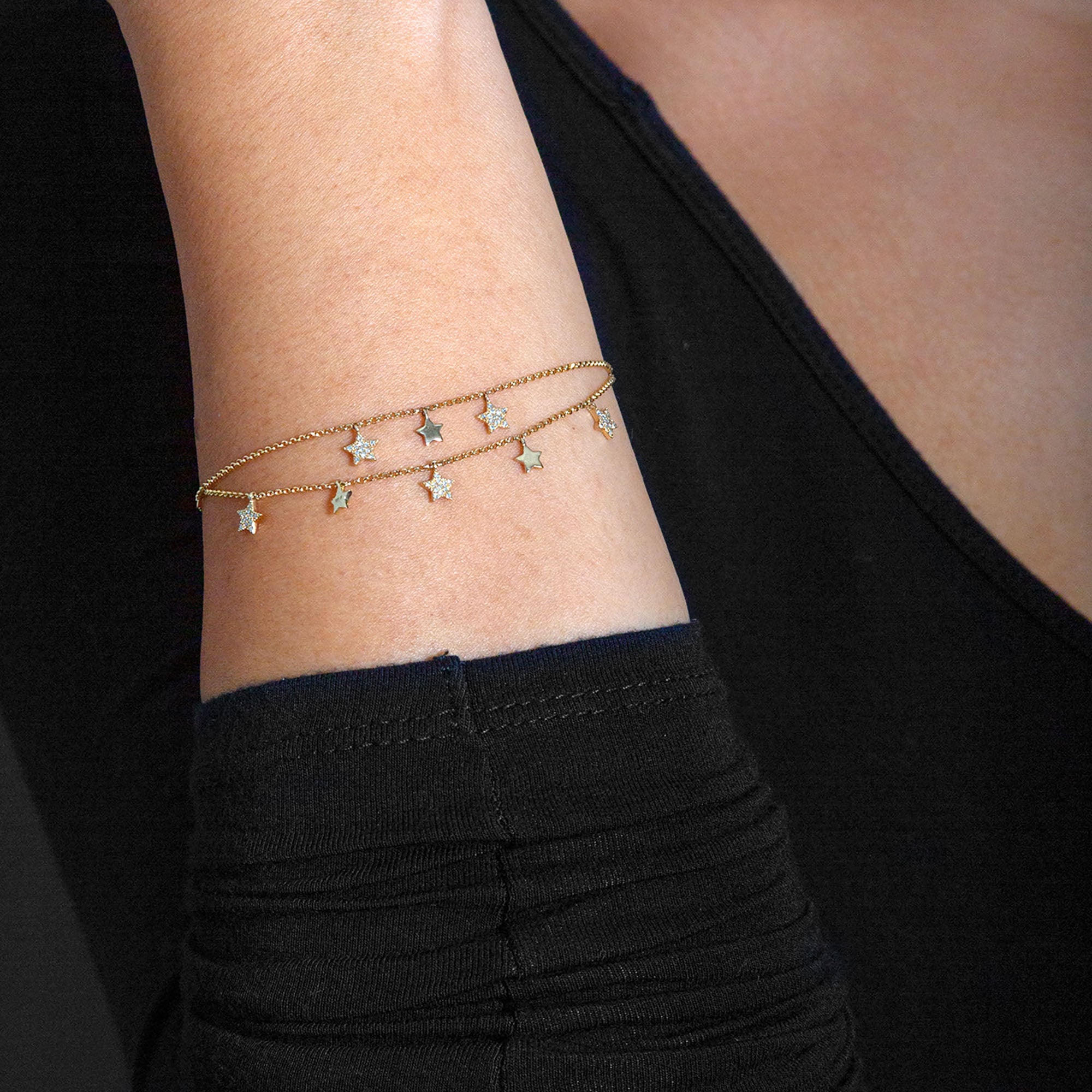 Star Design 0.20 ctw Diamond Chain Bracelet-VIRABYANI