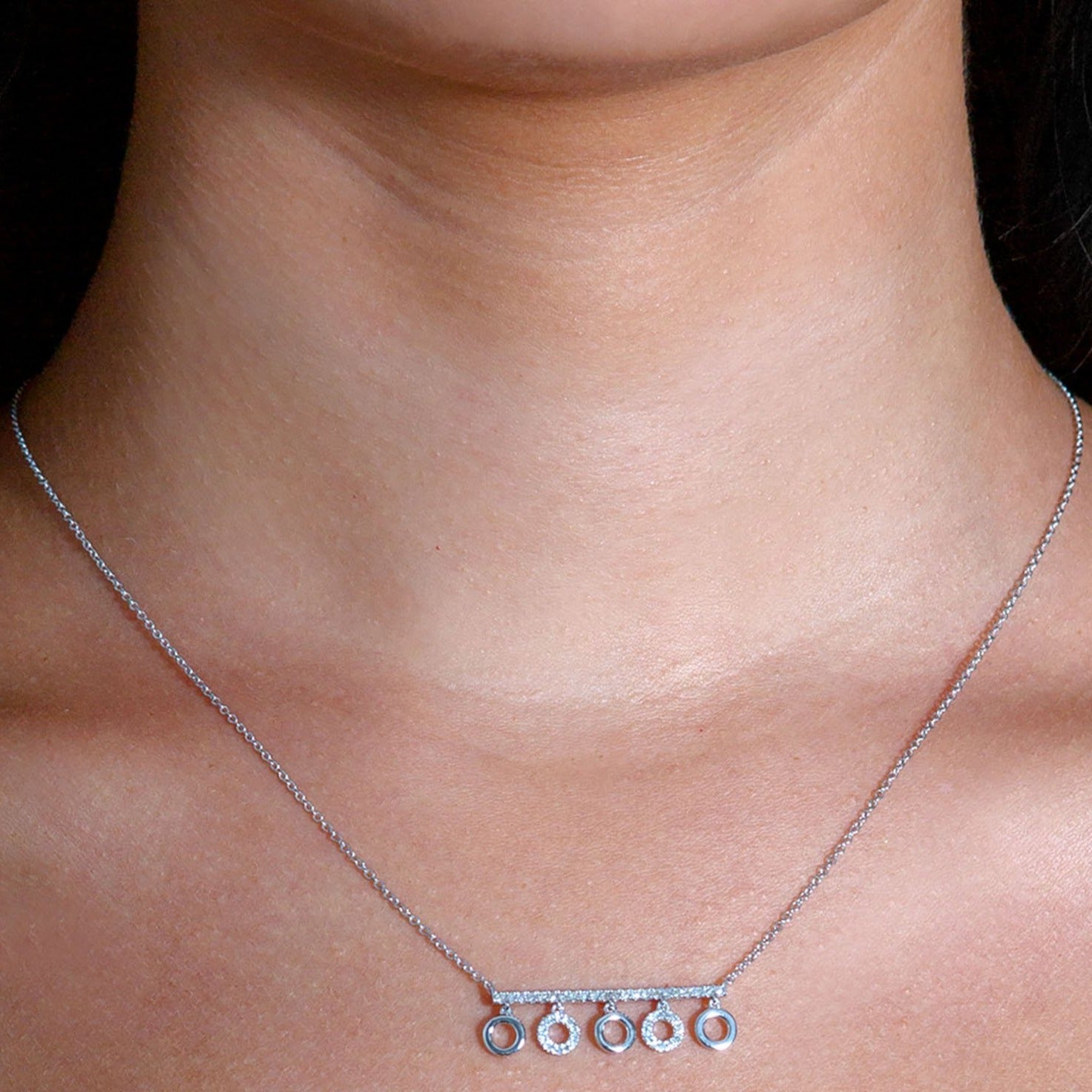 0.25 ctw Diamond Fashion Bar Necklace Pendant-VIRABYANI