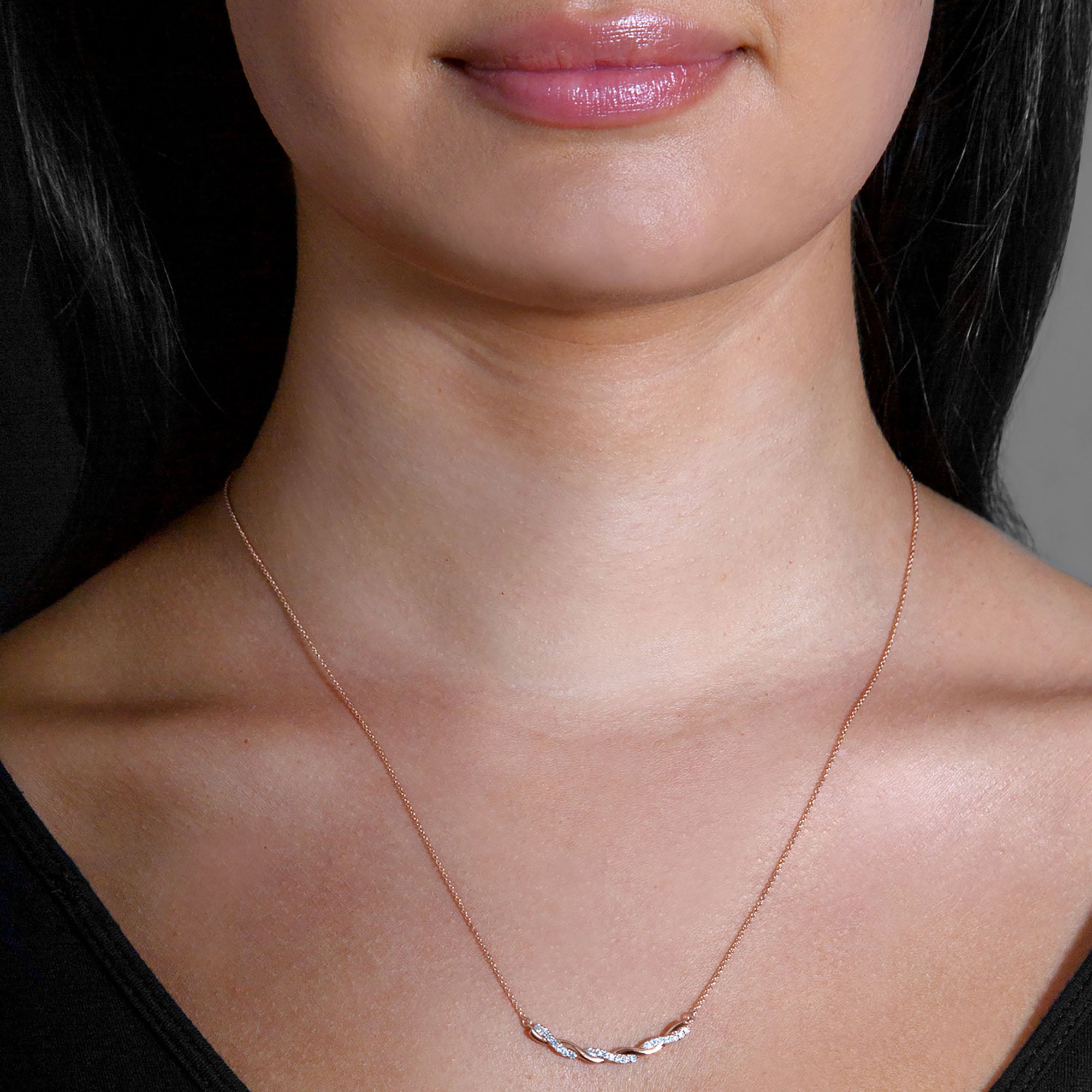 Criss Cross 0.20 ctw Diamond Necklace Pendant-VIRABYANI