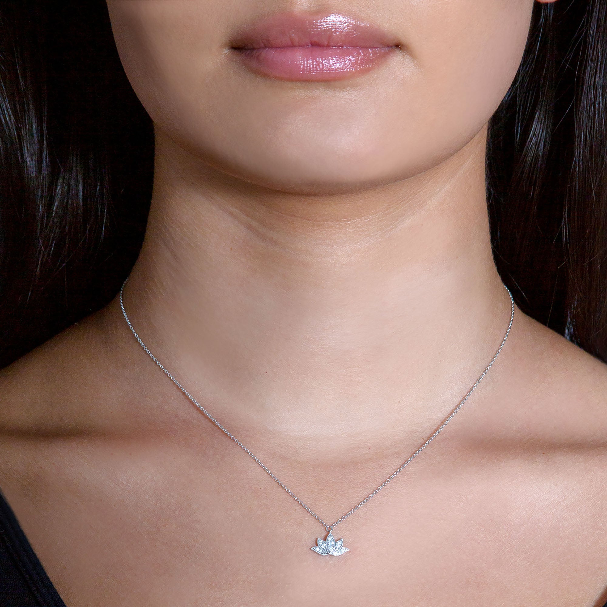0.10 ctw Diamond Milgrain Leaves Necklace Pendant-in 14K/18K White, Yellow, Rose Gold and Platinum - Christmas Jewelry Gift -VIRABYANI