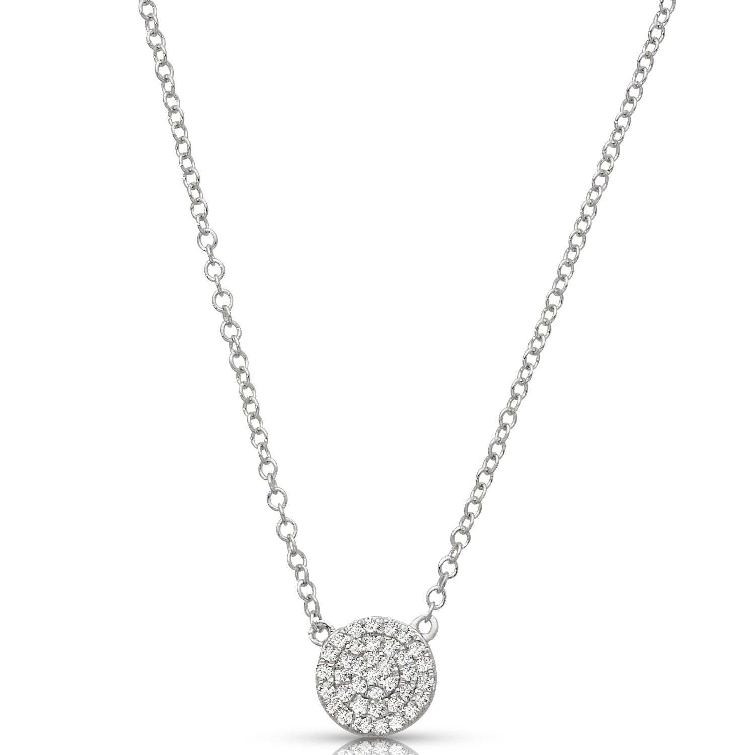 0.10 ctw Diamond Pave Cluster Necklace Pendant-VIRABYANI