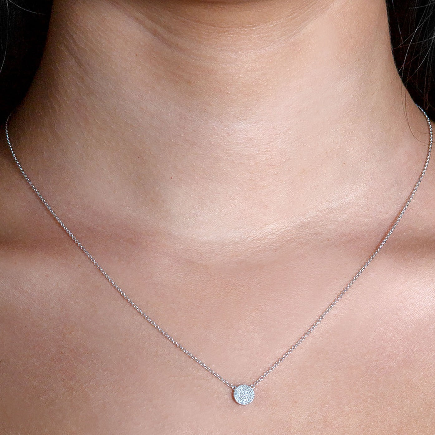 0.10 ctw Diamond Pave Cluster Necklace Pendant-VIRABYANI