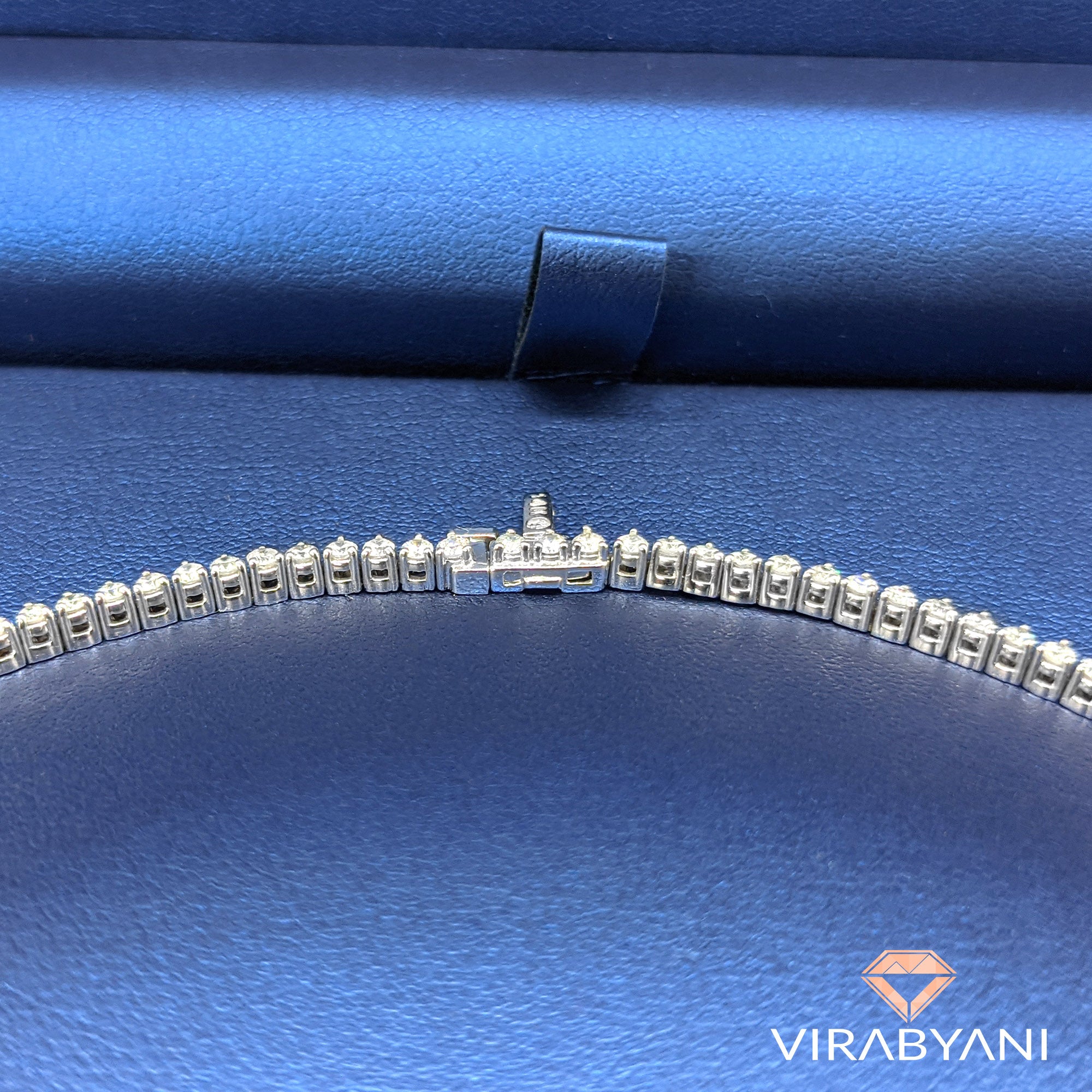 Graduated 10.0 ct. Diamond Tennis Necklace-VIRABYANI