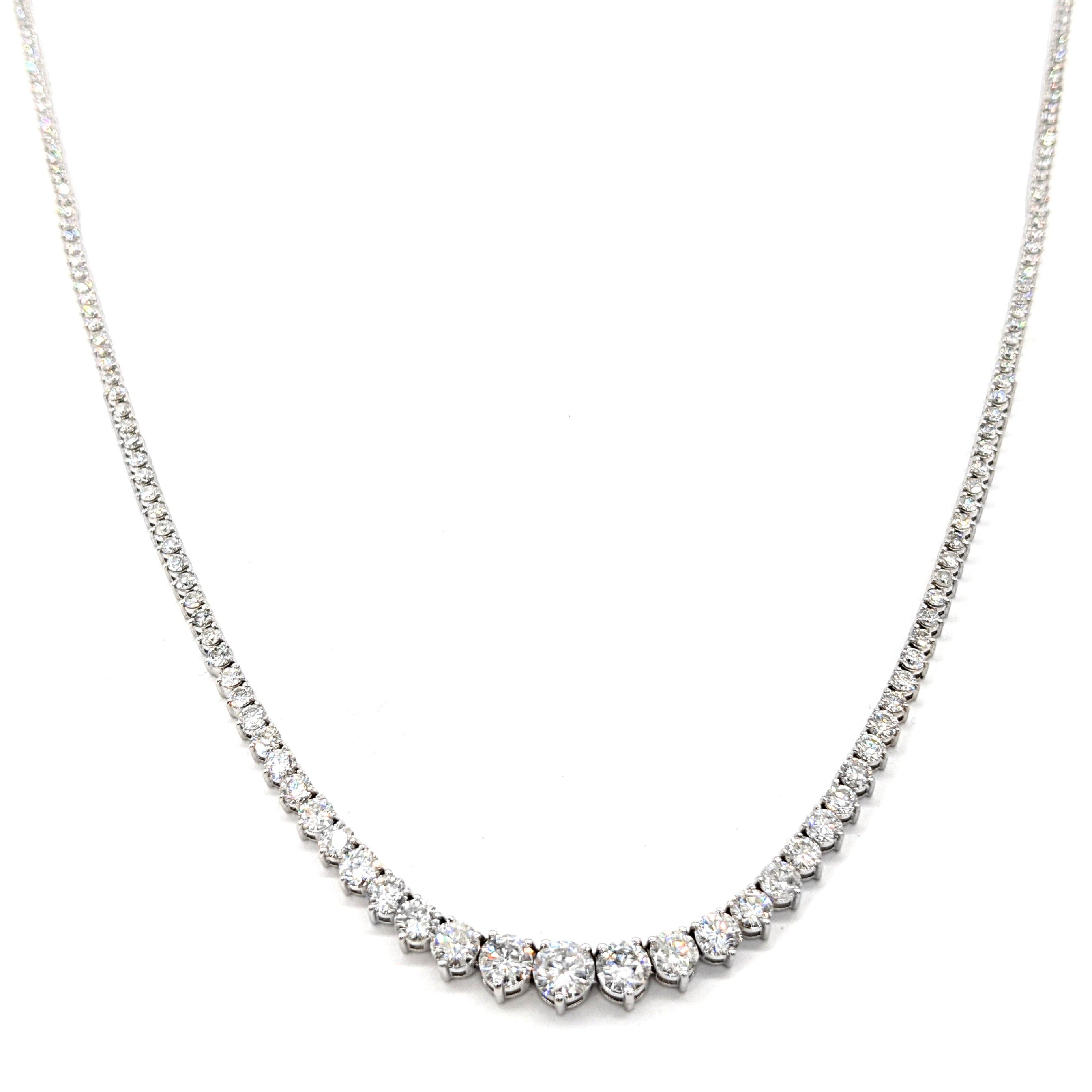 Graduated 10.0 ct. Diamond Tennis Necklace-VIRABYANI