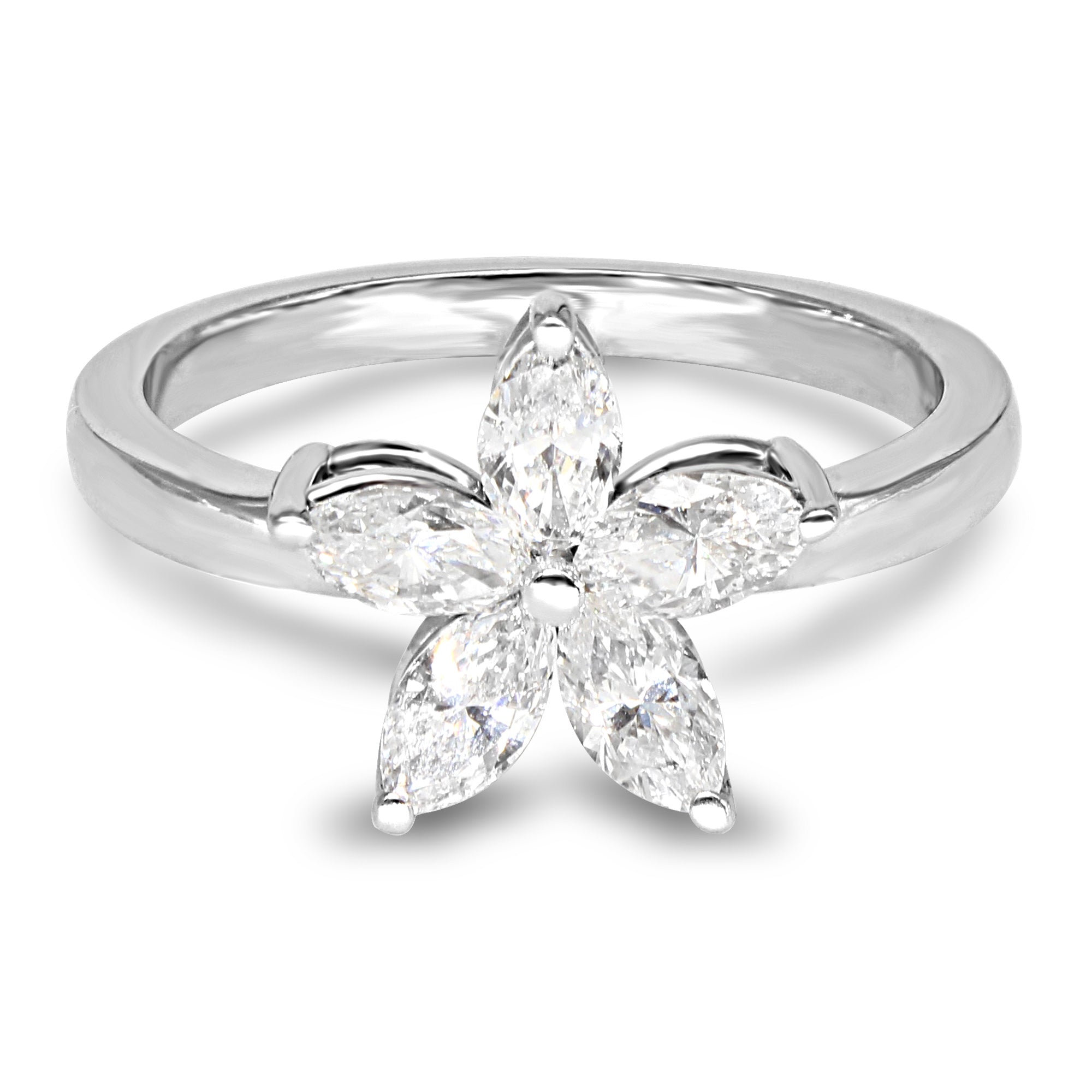 0.75 ct. Marquise Diamond Flower Ring-VIRABYANI