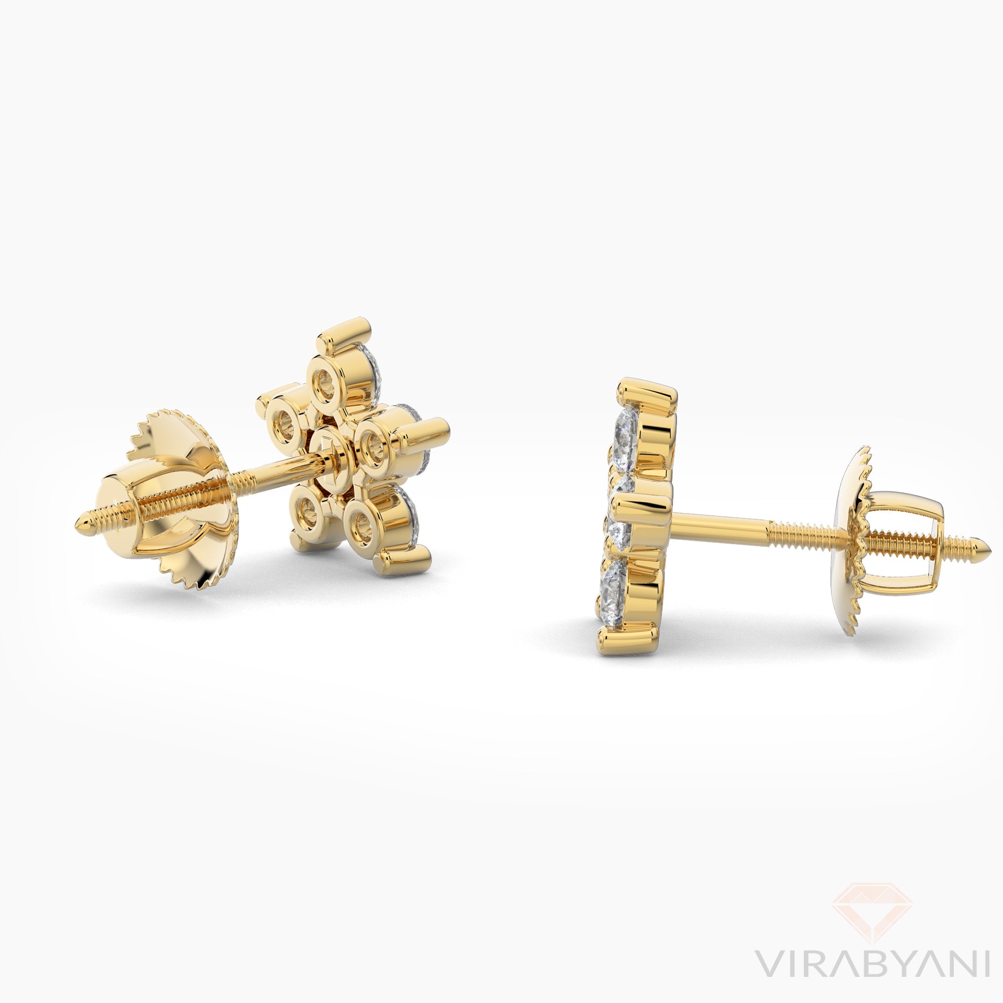 0.36 ct. Diamond Flower Stud Earrings-VIRABYANI