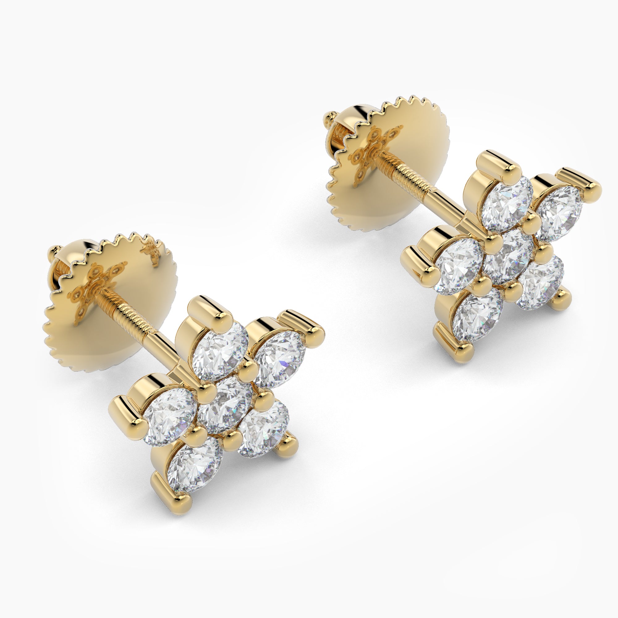 0.36 ct. Diamond Flower Stud Earrings-VIRABYANI