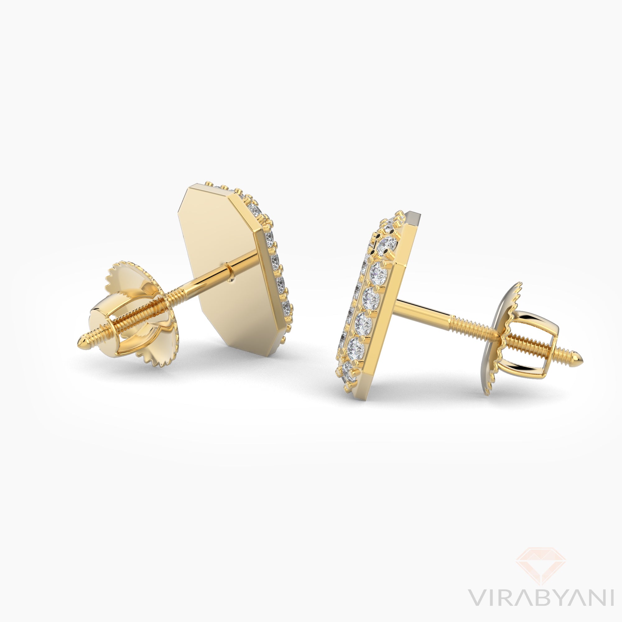 Emerald Shaped AMoré Pavé Earrings With 0.45 ct. Diamonds-VIRABYANI