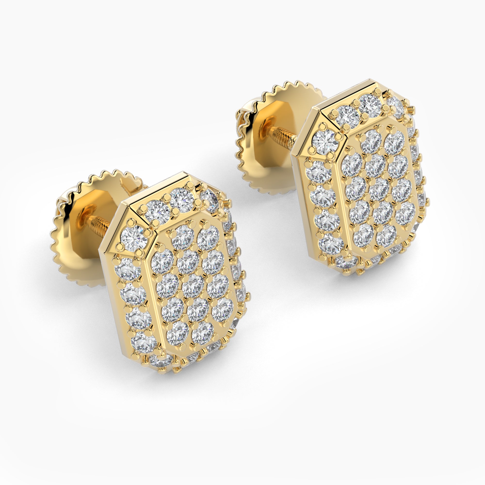 Emerald Shaped AMoré Pavé Earrings With 0.45 ct. Diamonds-VIRABYANI