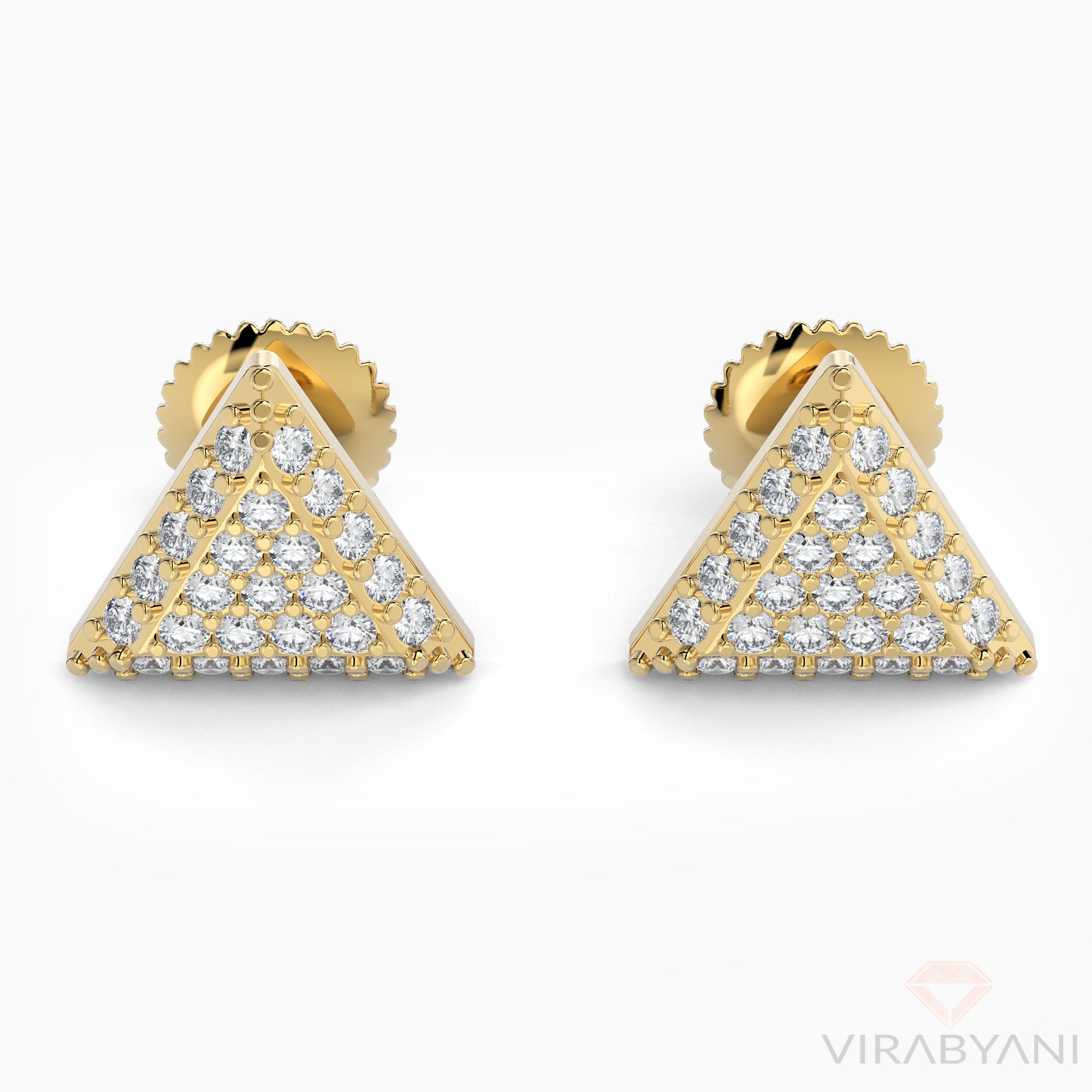Triangle Shaped AMoré Pavé Earrings With 0.40 ct. Diamonds-VIRABYANI