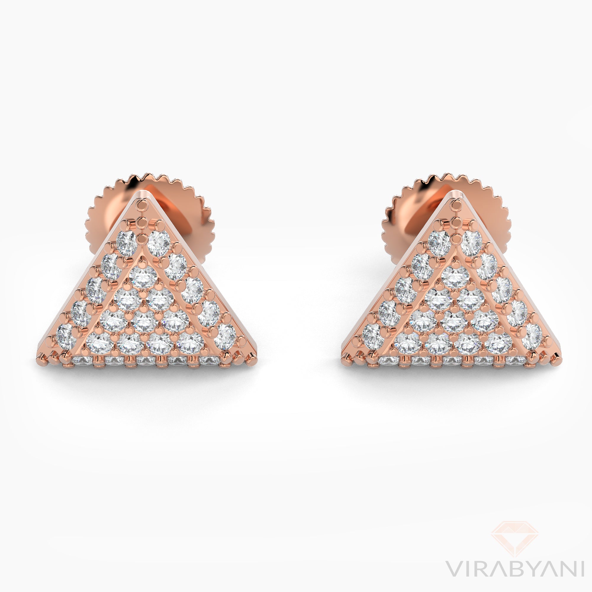 Triangle Shaped AMoré Pavé Earrings With 0.40 ct. Diamonds-VIRABYANI