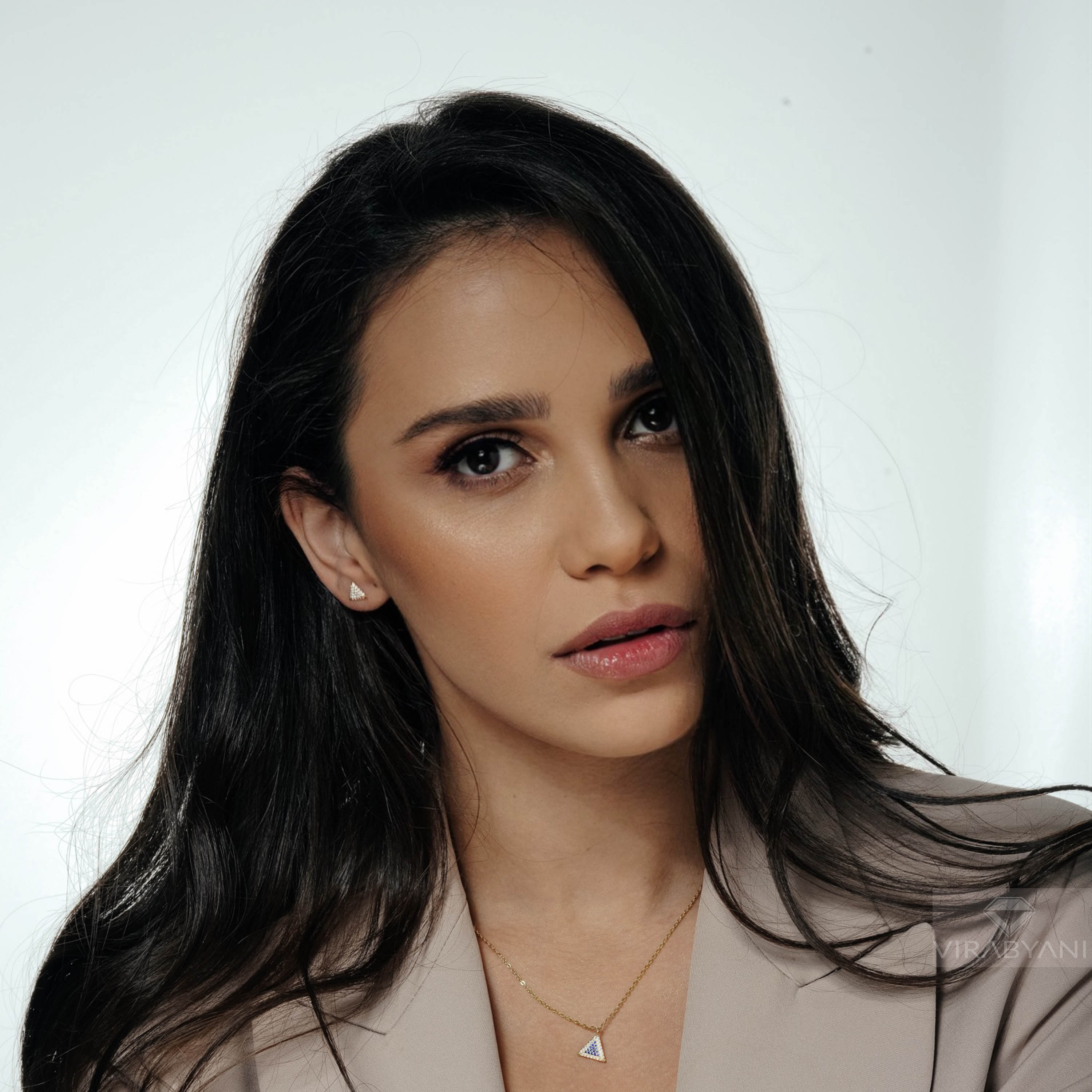 Triangle Shaped AMoré Pavé Earrings With 0.40 ct. Diamonds-VIRABYANI