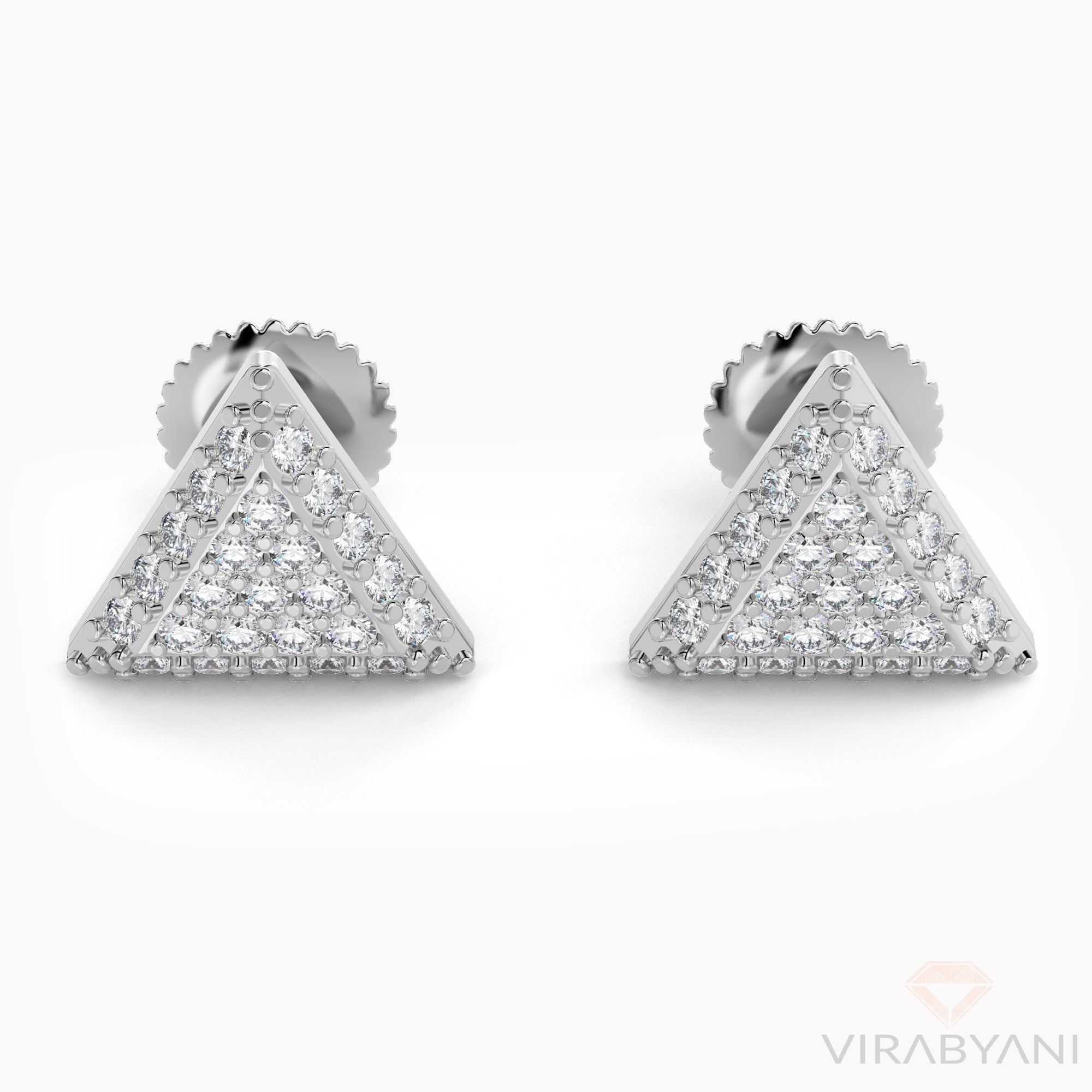Triangle Shaped AMoré Pavé Earrings With 0.40 ct. Diamonds-VIRABYANI